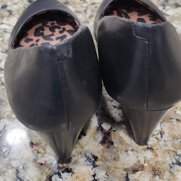 Jessica Simpson Sampson Wedge Pumps Black Smooth 8 1/2 M - Picture 5 of 10